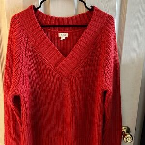 Tomato red-neck sweater